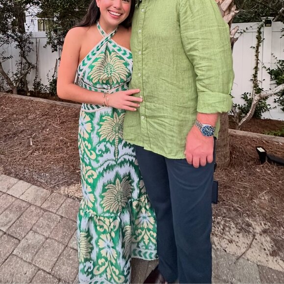 LACE The Label Halter Cutout Green Dress: Size Small - Picture 6 of 7